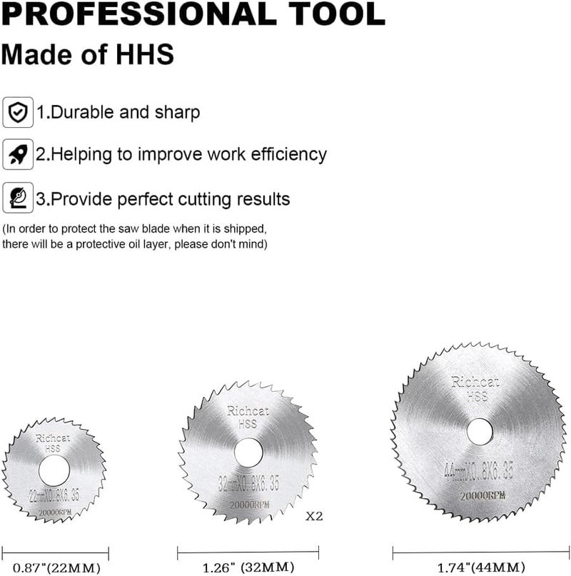 Richcat PVC Pipe Inside Cutter(4Pcs Saw Blades) with 1/4" Hex Shank,Plumbing Internal Plastic ABS Pipe Cutter,22/32/32/44Diameter, with Wire Saw for Indoor Outdoor Pipe Improvement - Image 3